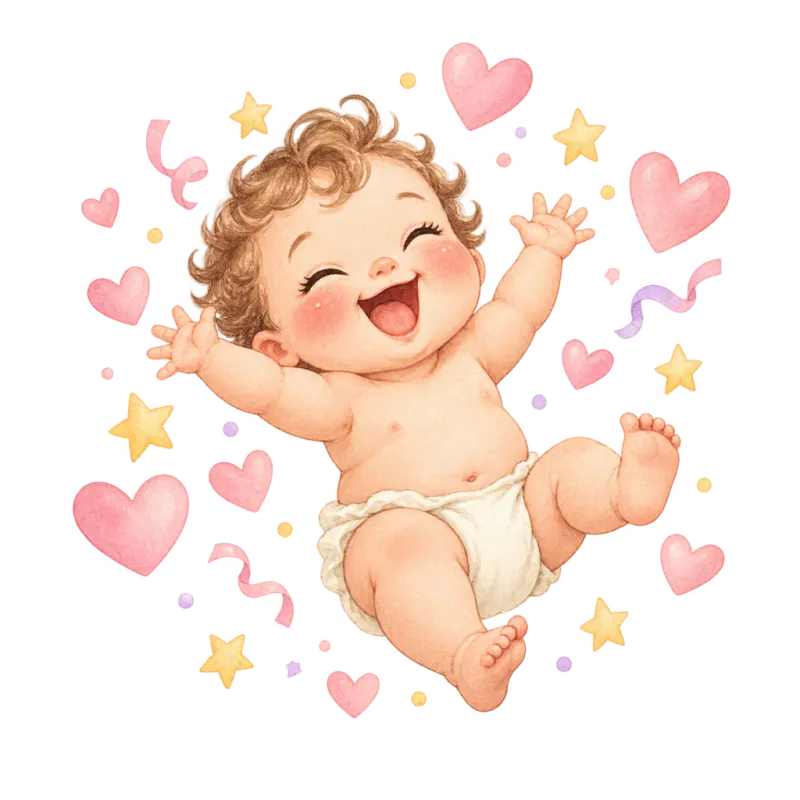 Watercolor baby celebrating